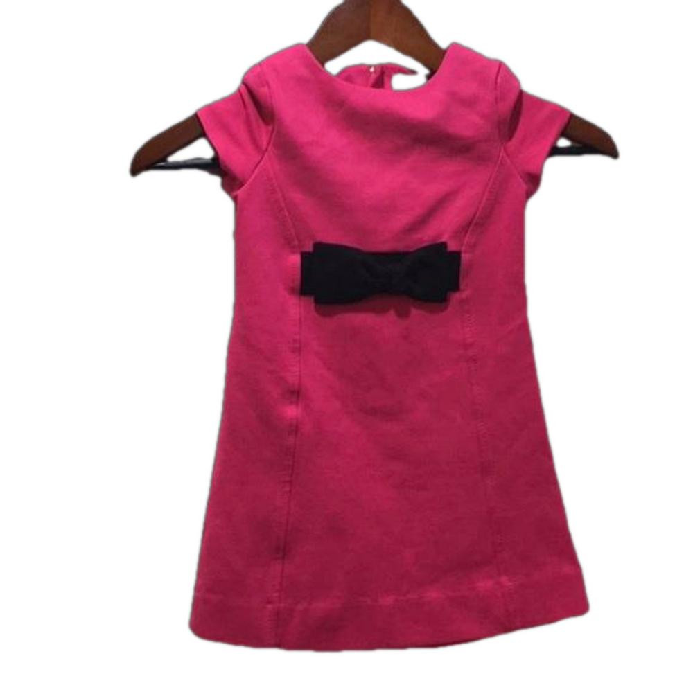 Kate Spade pink and black bow girls dress size 4 GUC